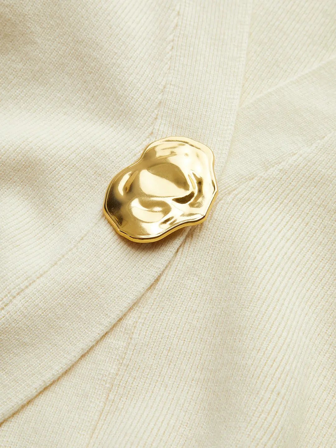 Golden Button Plain Cardigan KNOWRIC