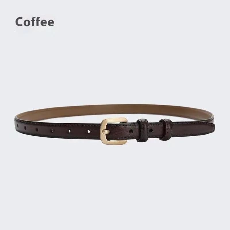 Thin Pin Buckle Leather Belt for Women - Simple & Versatile KNOWRIC