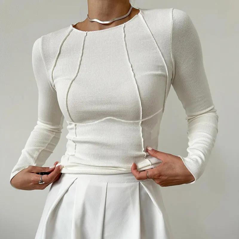Basic Piping Long Sleeve Top KNOWRIC