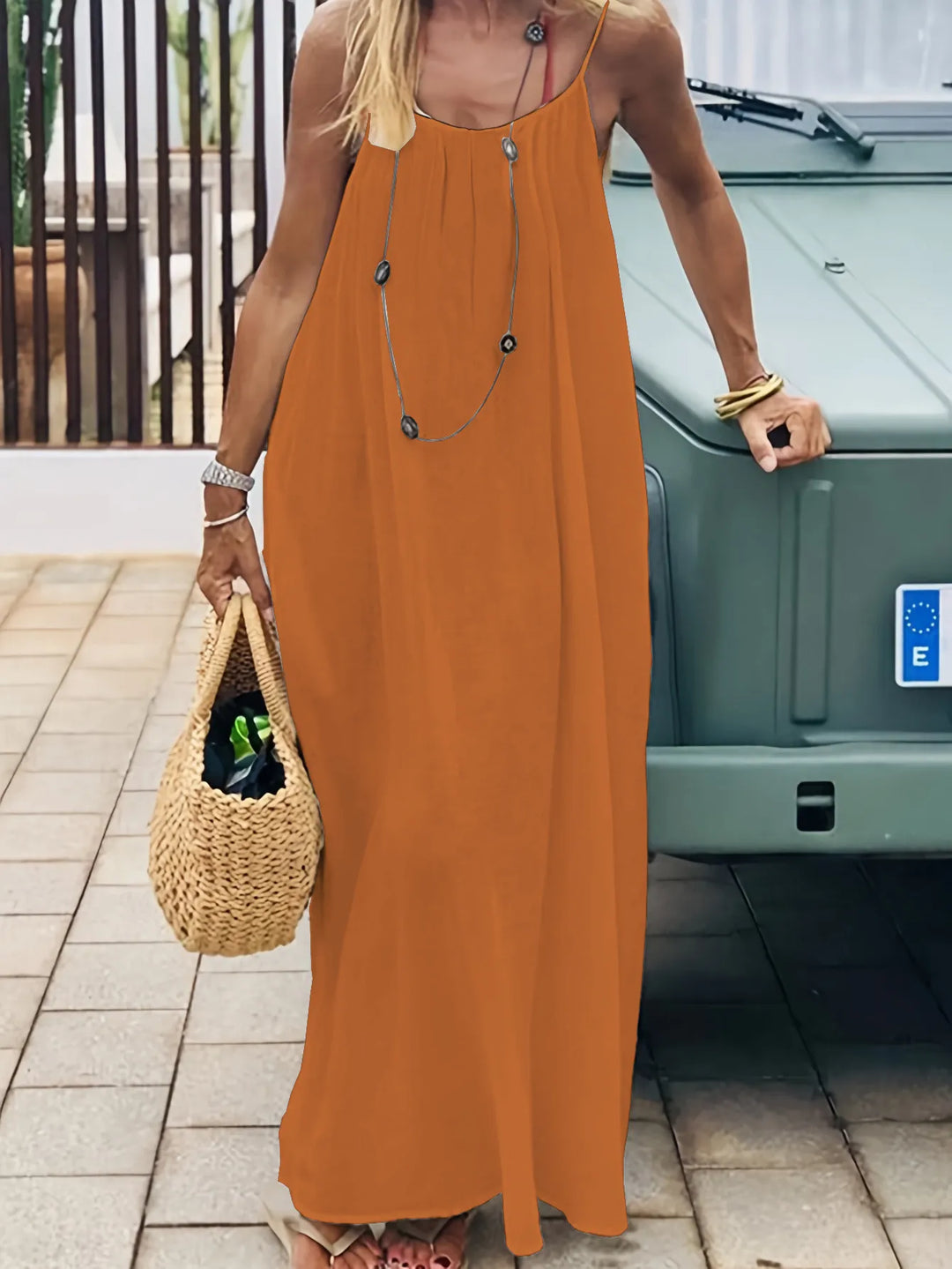 Women’s Backless Loose Maxi Dress – Lightweight Summer Beach Dress