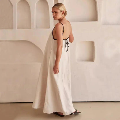 Classic Holiday Style Contrasting Suspender Dress KNOWRIC