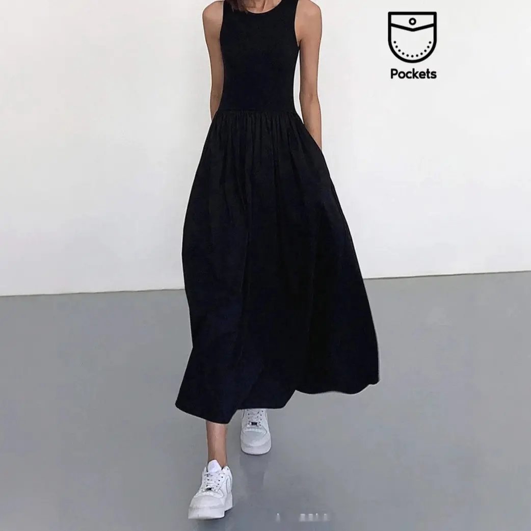 Leisure Crew Neck Long Dress KNOWRIC