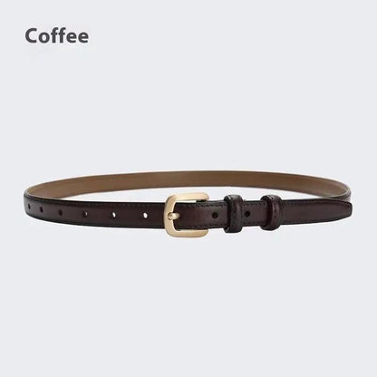 Thin Pin Buckle Leather Belt for Women - Simple & Versatile KNOWRIC