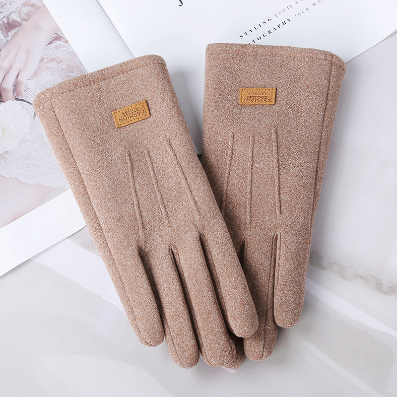 Ladies Winter Warm Split-Finger Gloves – Soft Thick Velvet, Thermal Cloth Gloves for Women - KNOWRIC