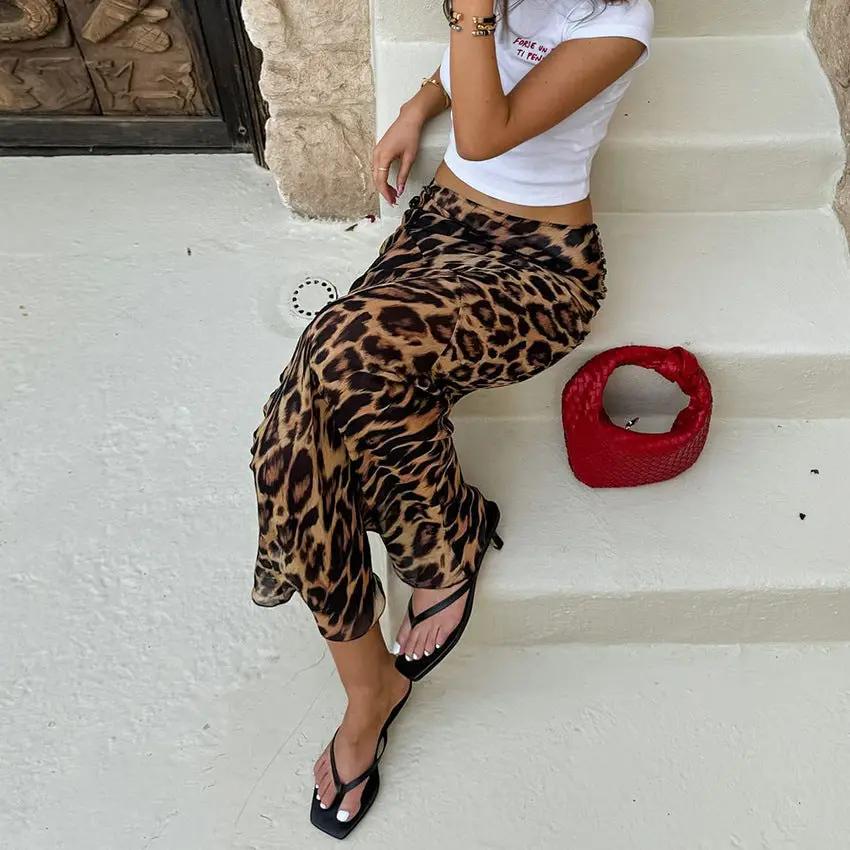Slim Leopard Print Maxi Skirt KNOWRIC
