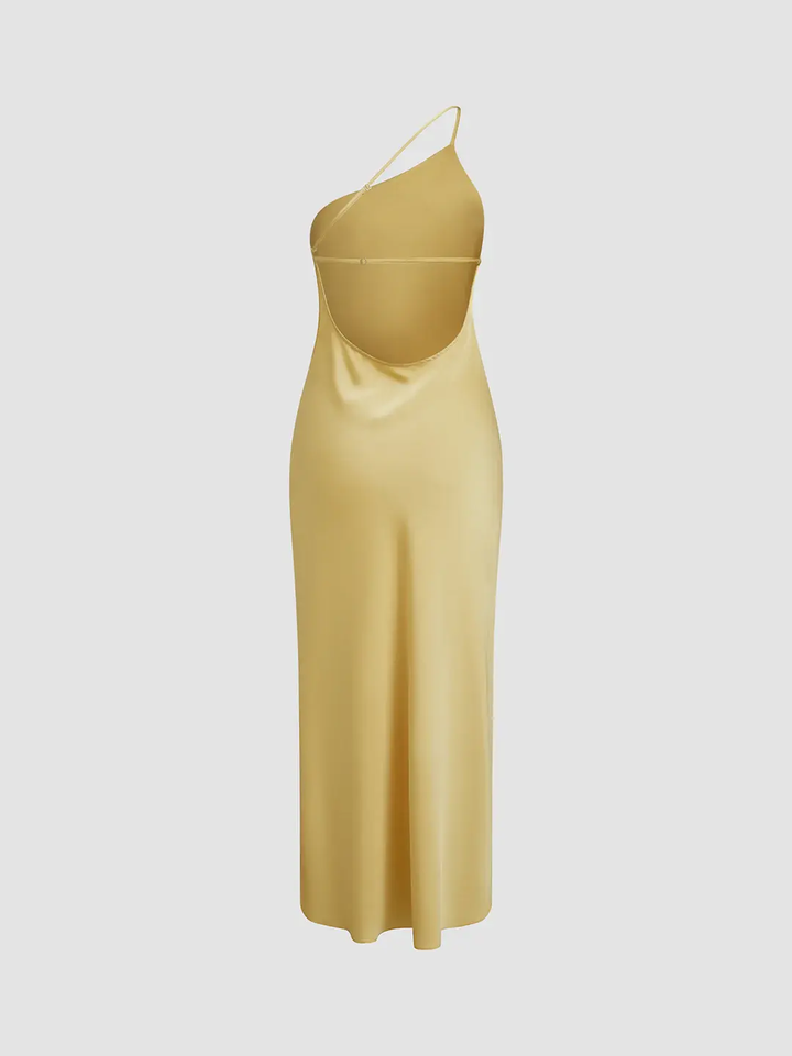Moonlight Open Back Satin Slit Long Dress KNOWRIC