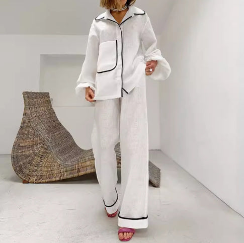 Long Sleeve Linen Set - KNOWRIC