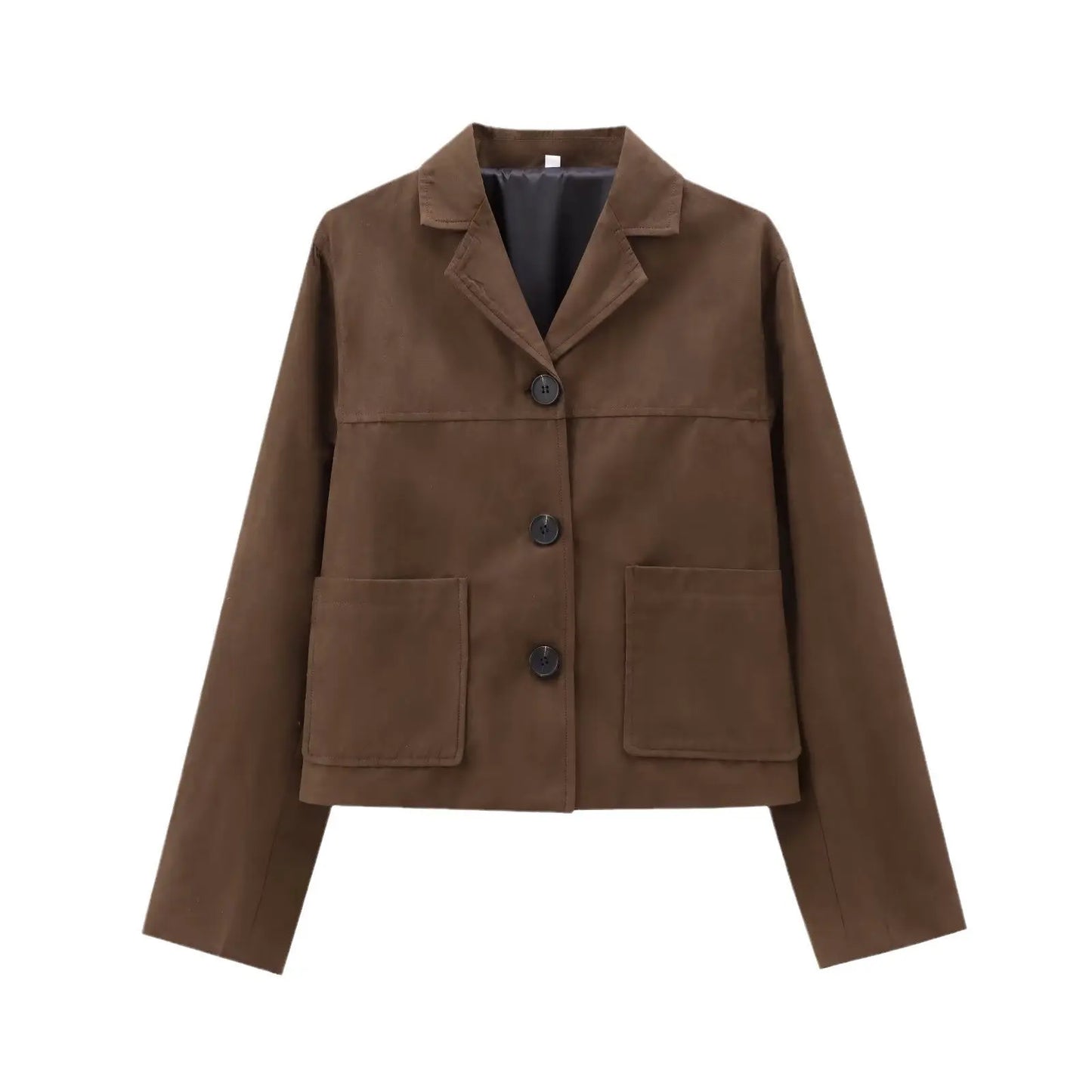 Retro 'Old Money' Suede Short Jacket - Thick Brown KNOWRIC
