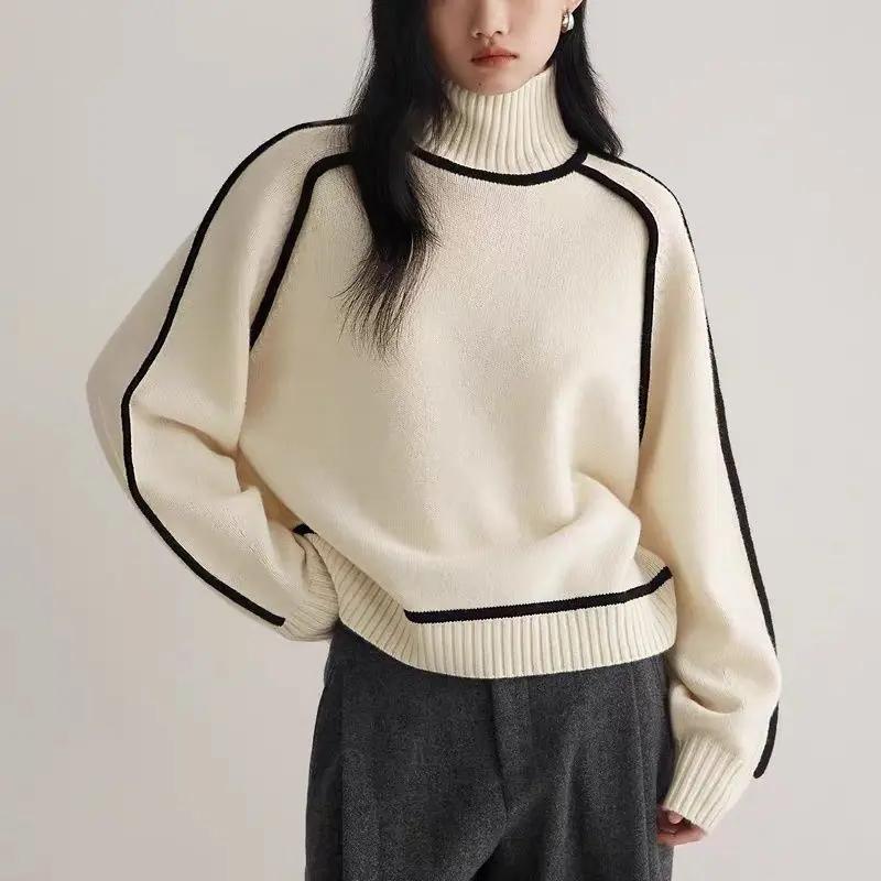 The Chunky Knit Half-Turtleneck Pullover Sweater KNOWRIC