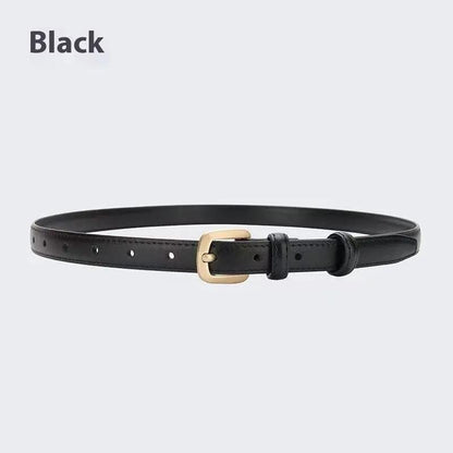 Thin Pin Buckle Leather Belt for Women - Simple & Versatile KNOWRIC