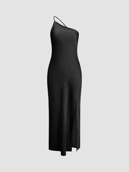 Moonlight Open Back Satin Slit Long Dress KNOWRIC
