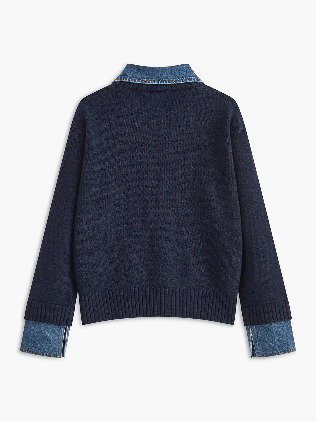 2 in 1 Panel Lapel Sweater KNOWRIC