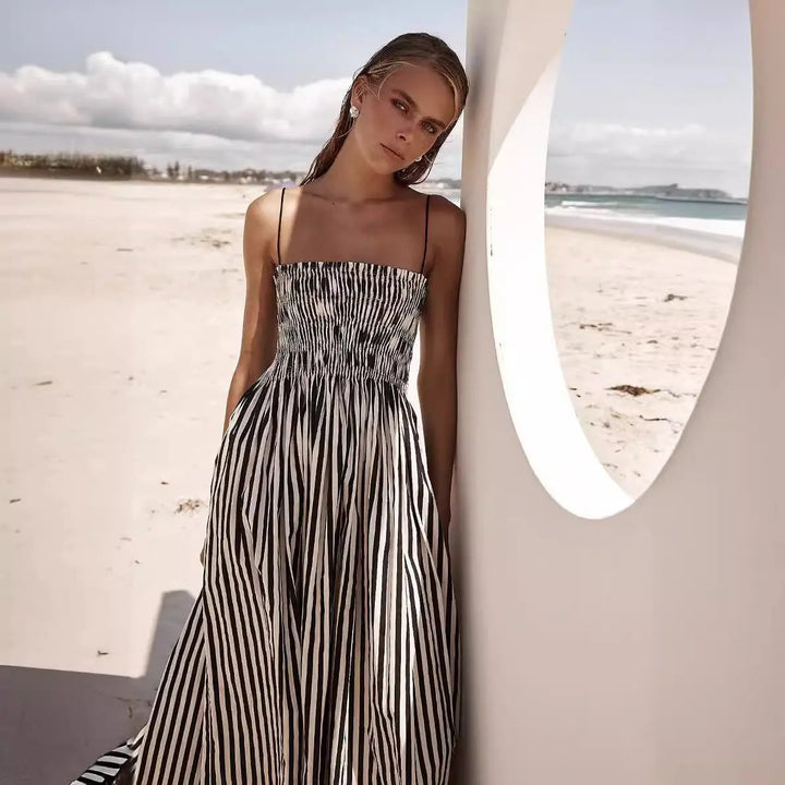 SUMMER SWING STRIPED DRESS KNOWRIC