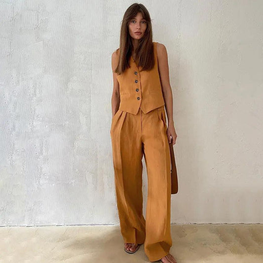 Cotton & Linen Pants Set KNOWRIC