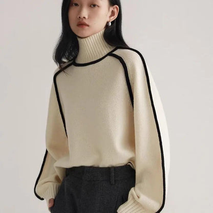 The Chunky Knit Half-Turtleneck Pullover Sweater KNOWRIC