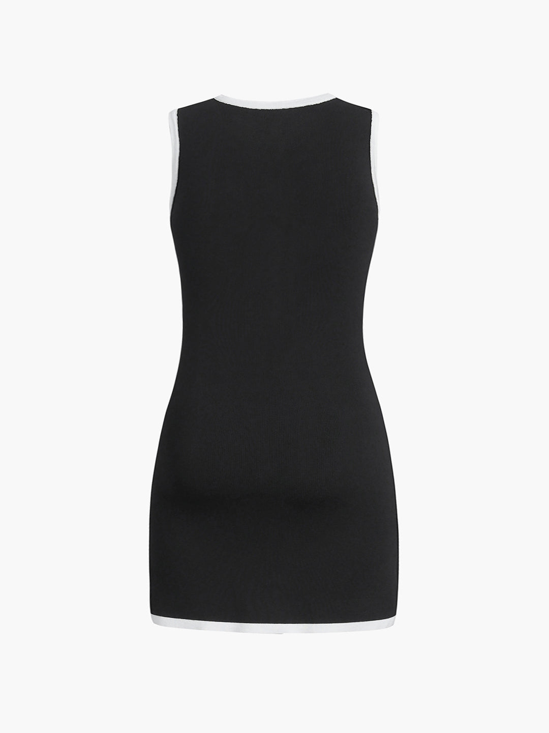 Multi Pocket Button Sleeveless Short Sweater Dress - KNOWRIC