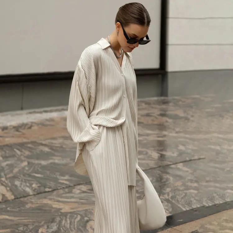 Minimal Chic Two-Piece Set – Solid Color Straight-Leg Elegance Trendsi