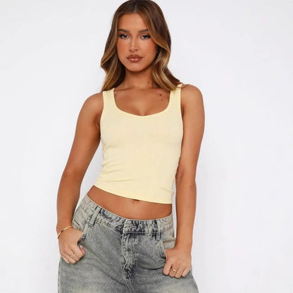 Summer Ribbed Tank Top – Trendy Street-Style Essential KNOWRIC