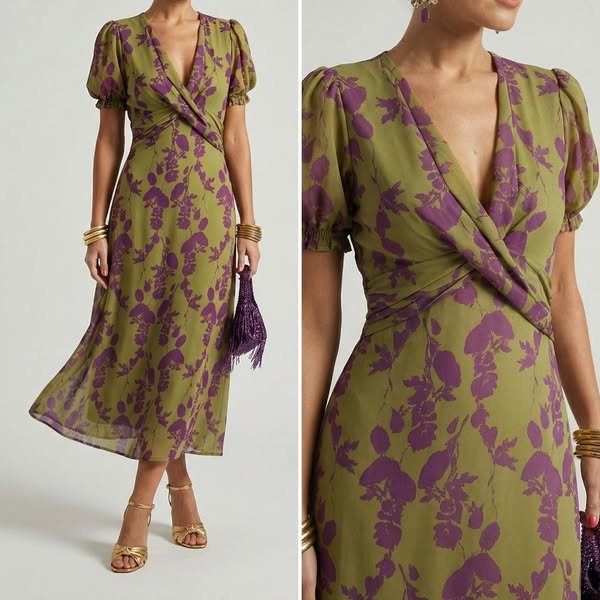 Willow™ Floral Wrap Midi Dress