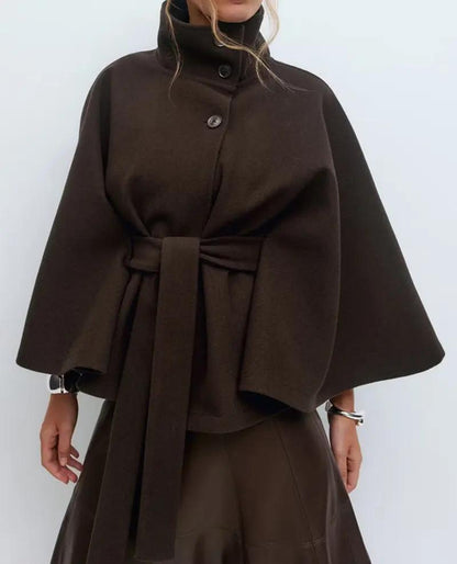 Statement High-Collar Drape Coat KNOWRIC