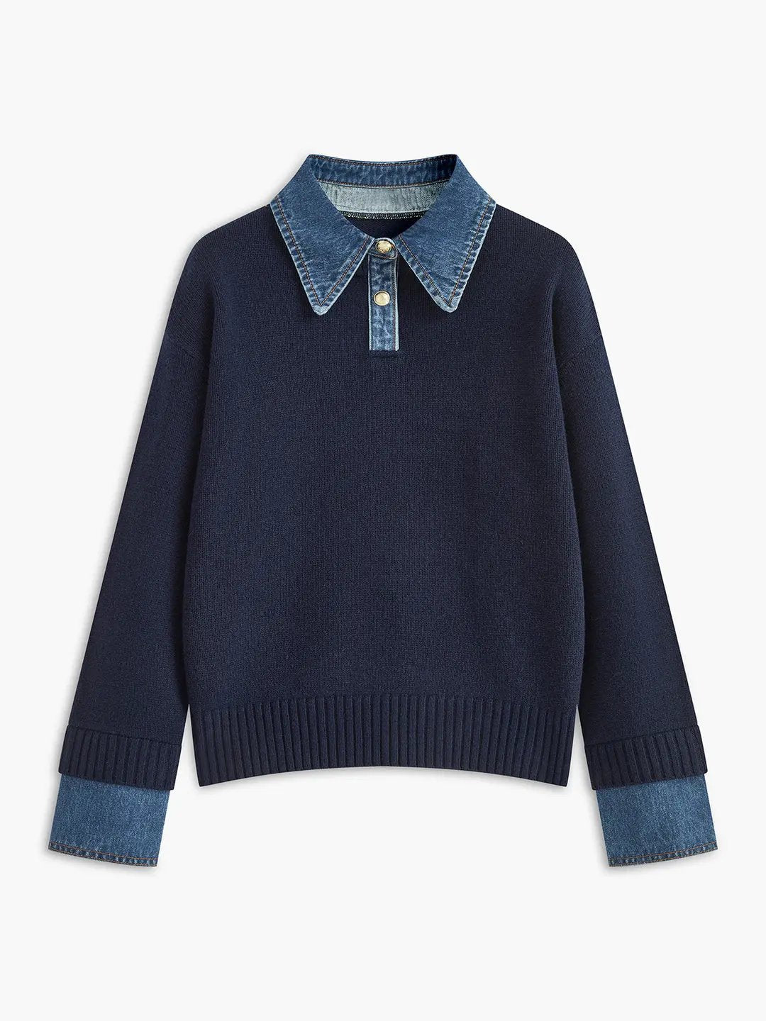 2 in 1 Panel Lapel Sweater KNOWRIC