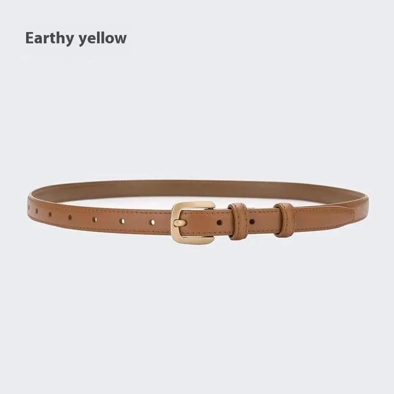 Thin Pin Buckle Leather Belt for Women - Simple & Versatile KNOWRIC
