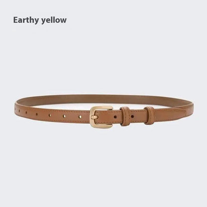 Thin Pin Buckle Leather Belt for Women - Simple & Versatile KNOWRIC