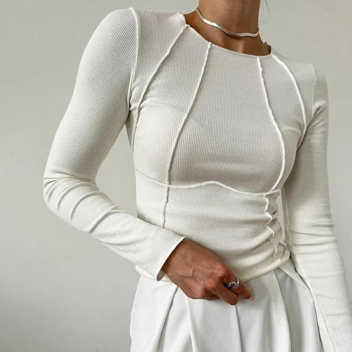 Basic Piping Long Sleeve Top KNOWRIC