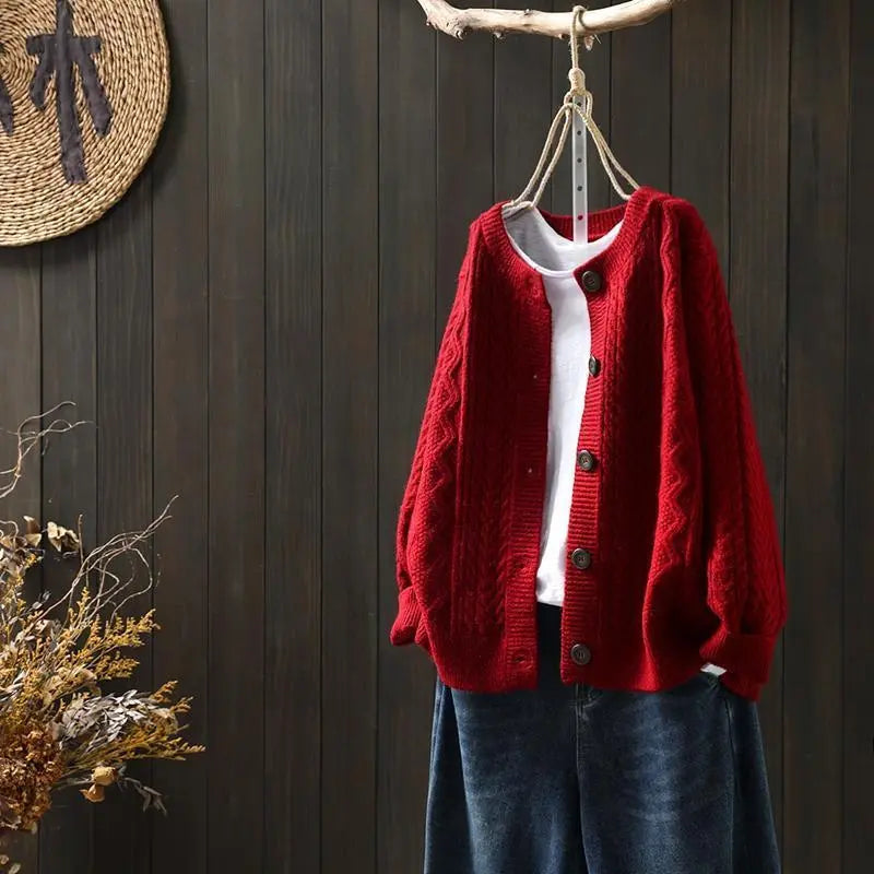 The All-Match Twist Knit Cardigan KNOWRIC