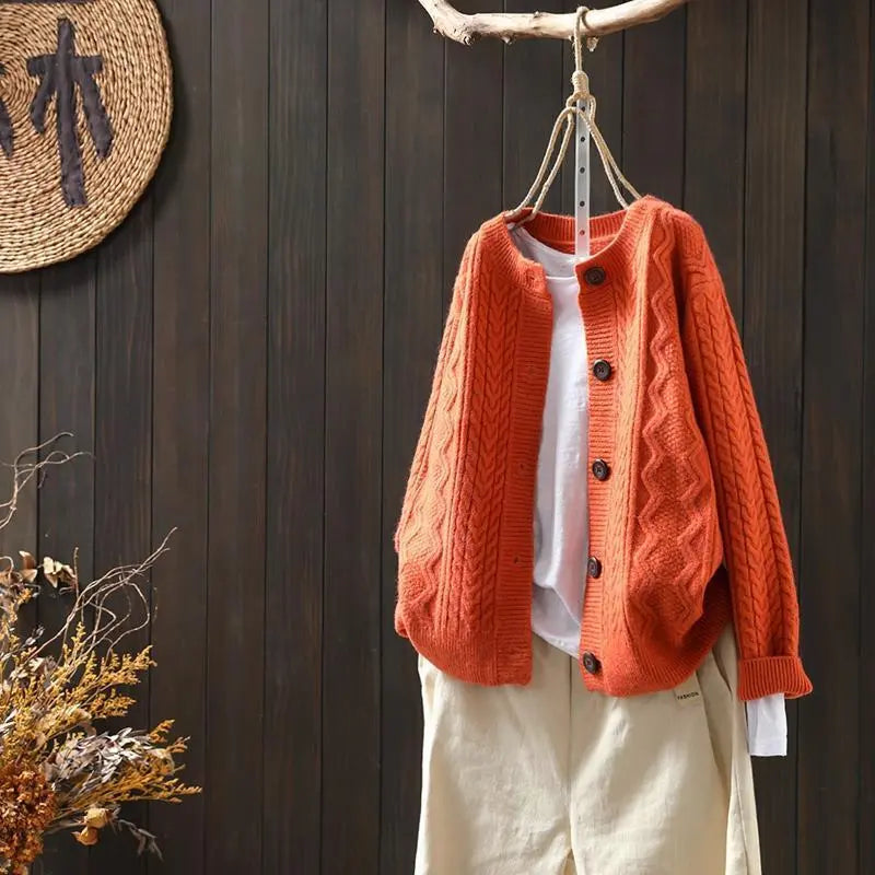 The All-Match Twist Knit Cardigan KNOWRIC
