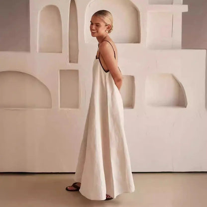 Classic Holiday Style Contrasting Suspender Dress KNOWRIC