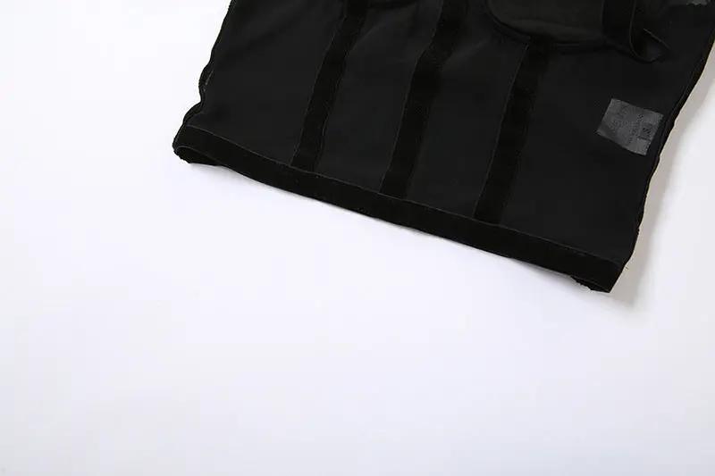 Semi-Sheer Tied Mesh Cami Crop Top KNOWRIC