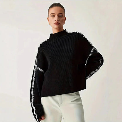 Shift The Focus Oversized Mock Neck Sweater KNOWRIC