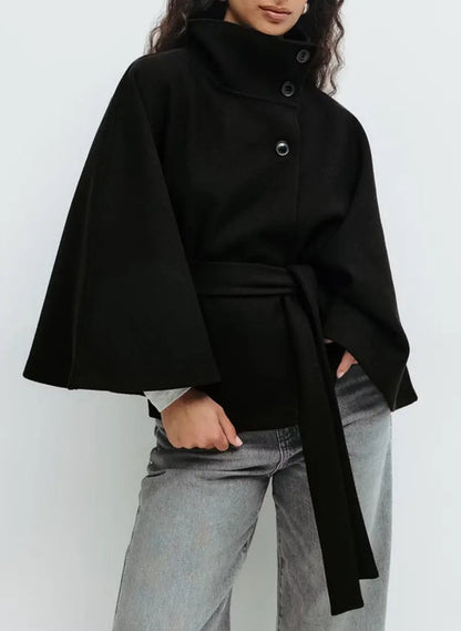 Statement High-Collar Drape Coat KNOWRIC