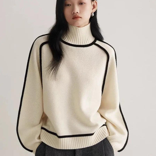 The Chunky Knit Half-Turtleneck Pullover Sweater KNOWRIC