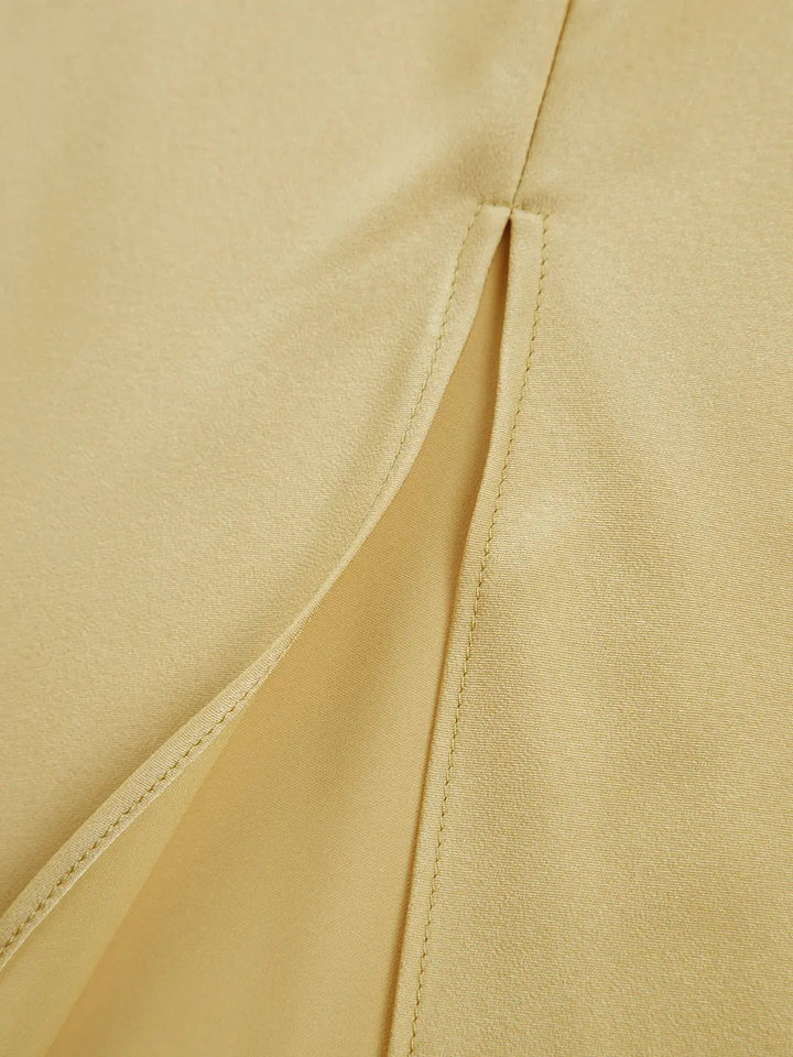 Moonlight Open Back Satin Slit Long Dress KNOWRIC