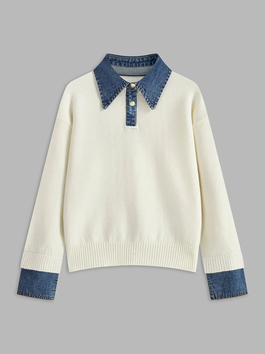 2 in 1 Panel Lapel Sweater KNOWRIC