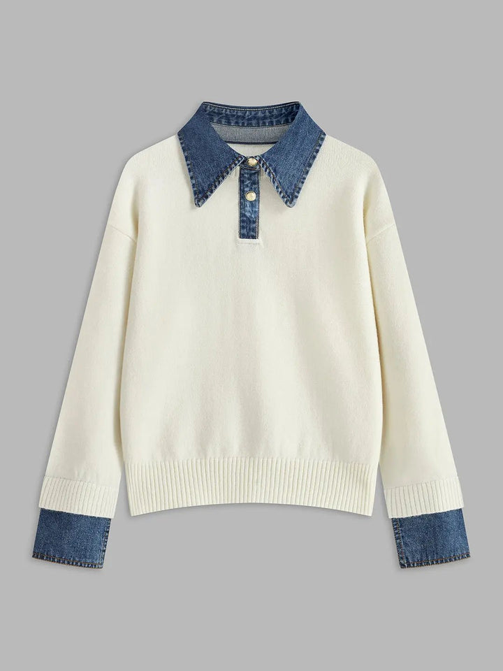 2 in 1 Panel Lapel Sweater KNOWRIC
