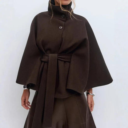 Statement High-Collar Drape Coat KNOWRIC