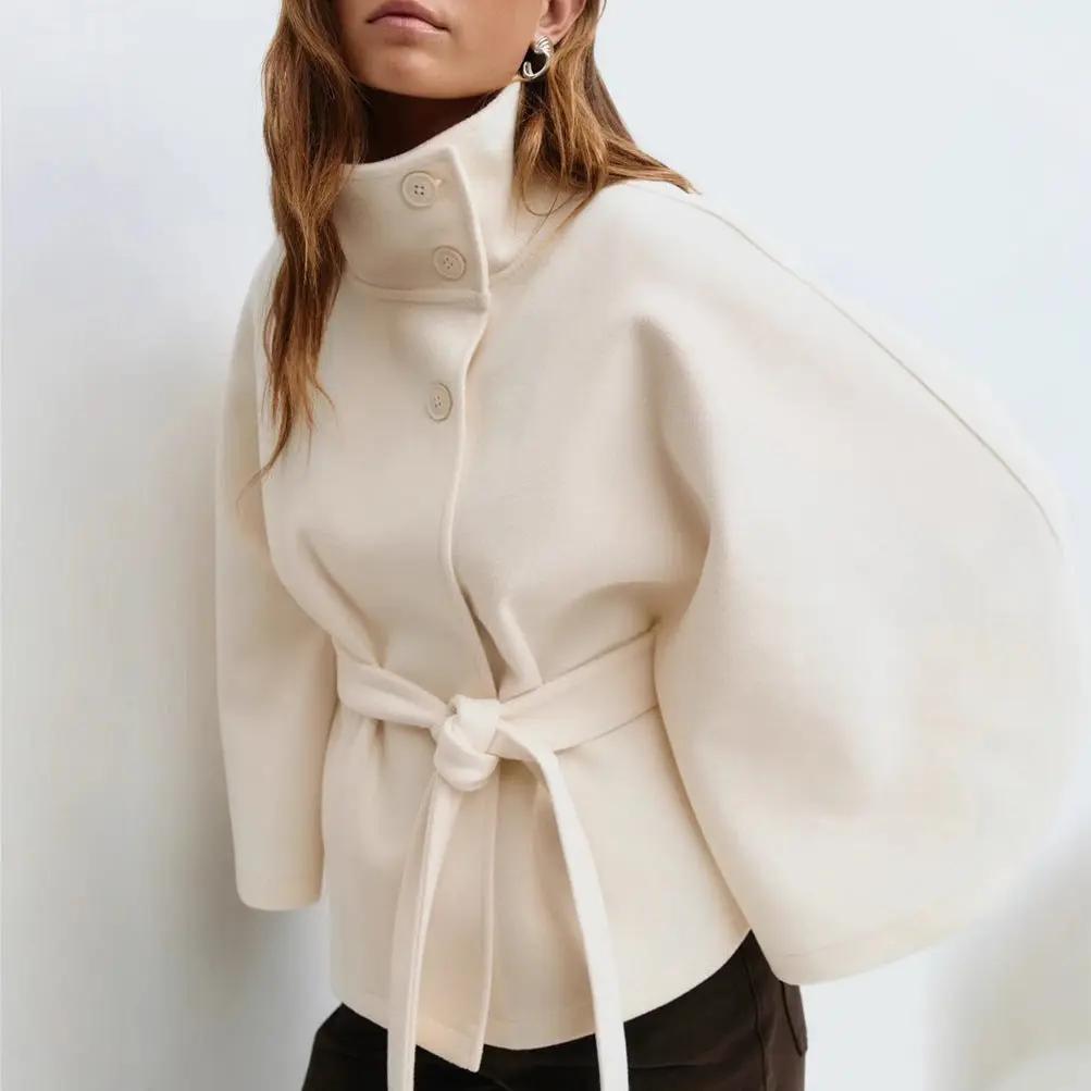 Statement High-Collar Drape Coat KNOWRIC