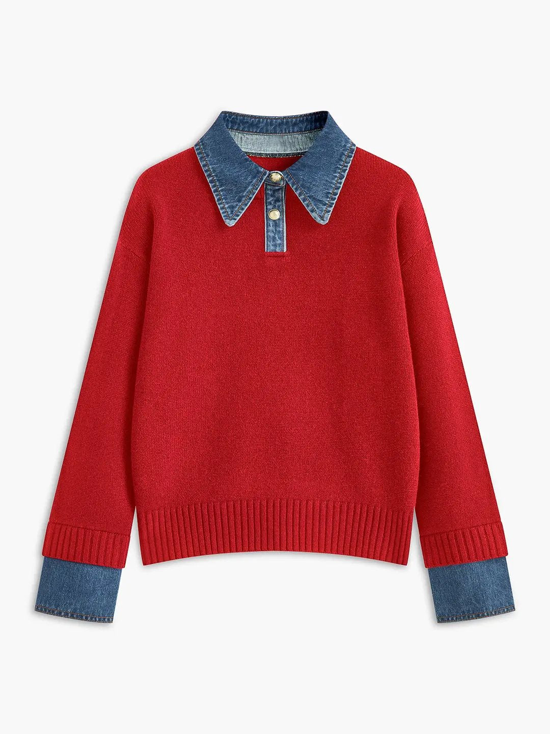 2 in 1 Panel Lapel Sweater KNOWRIC