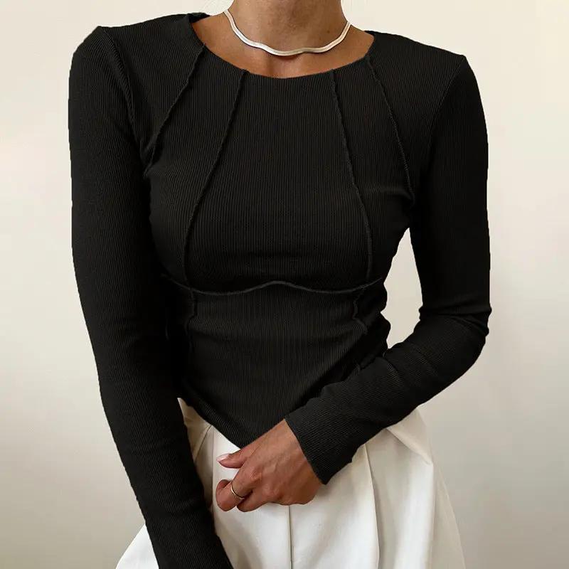 Basic Piping Long Sleeve Top KNOWRIC