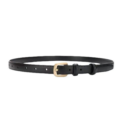 Thin Pin Buckle Leather Belt for Women - Simple & Versatile KNOWRIC
