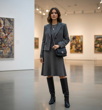 Viral Ribbed Knit Dress | Cozy Chic Fall Essential - KNOWRIC