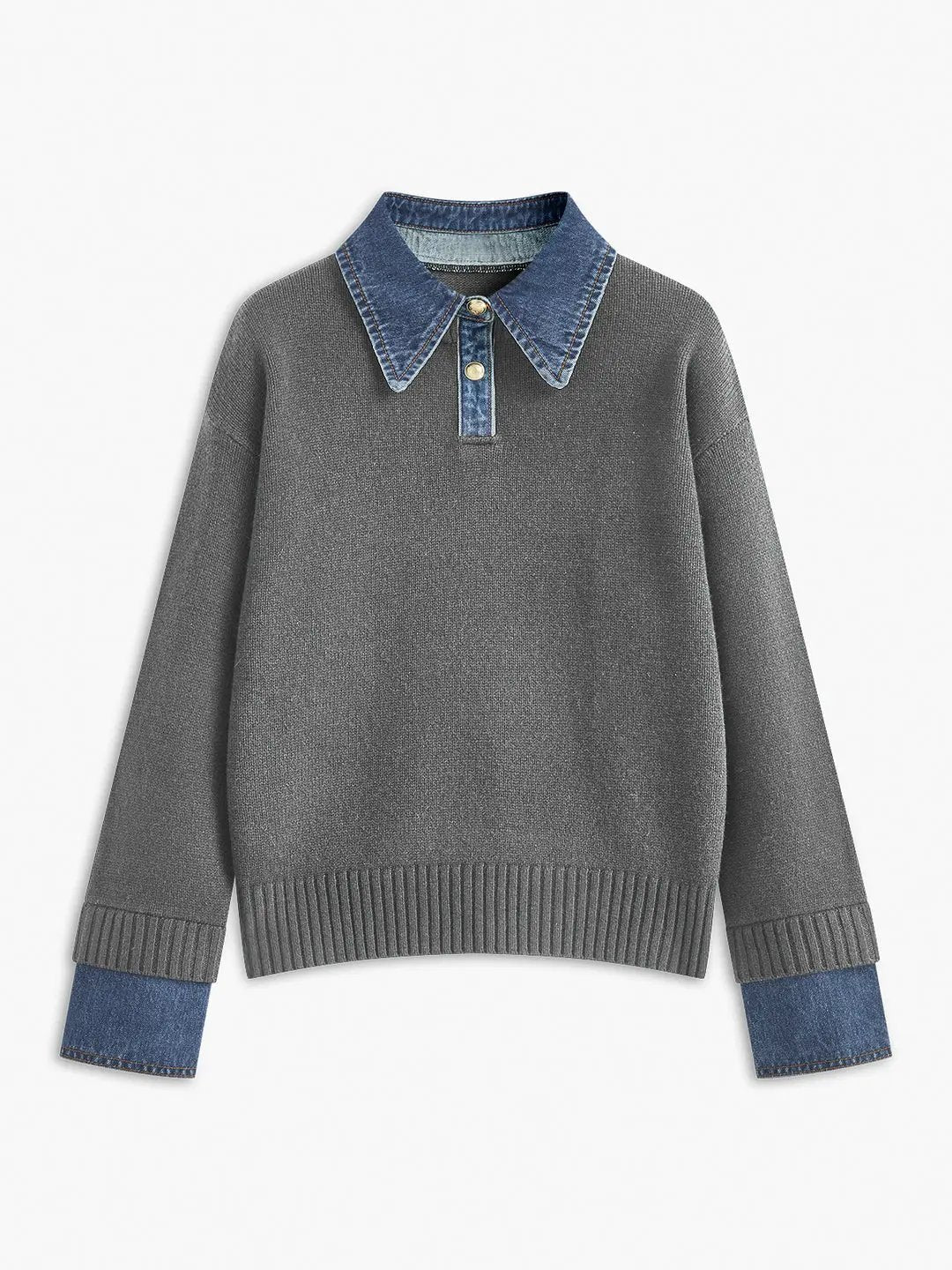 2 in 1 Panel Lapel Sweater KNOWRIC