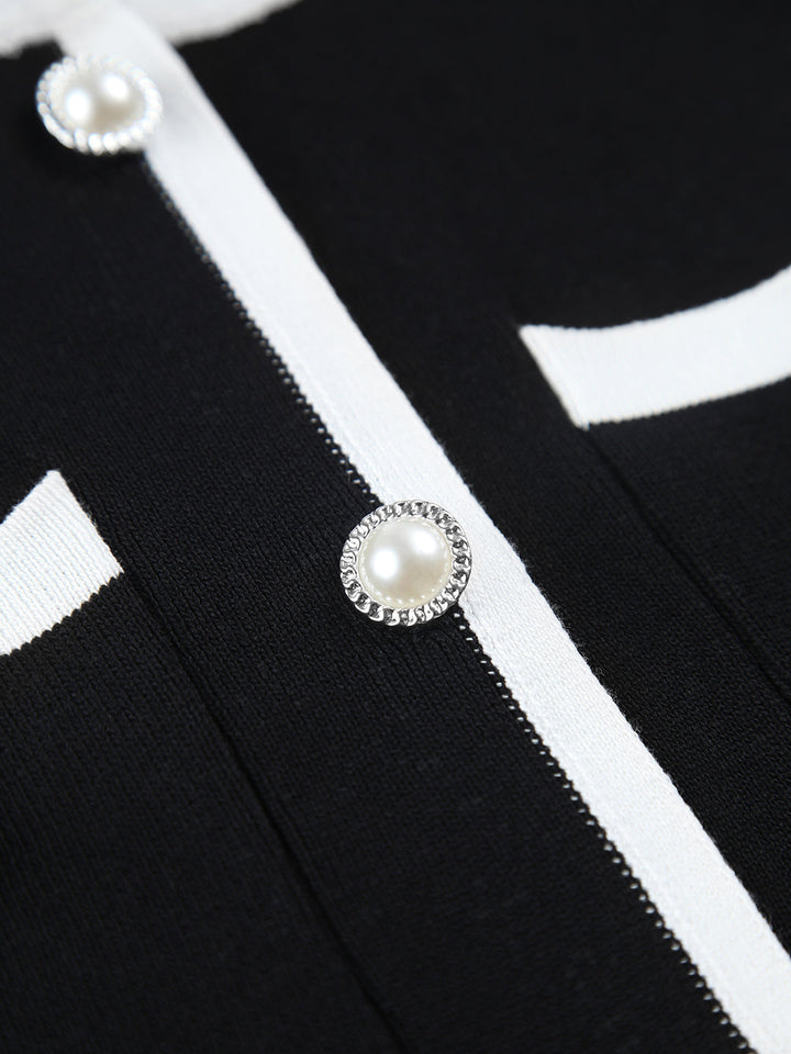 Multi Pocket Button Sleeveless Short Sweater Dress - KNOWRIC