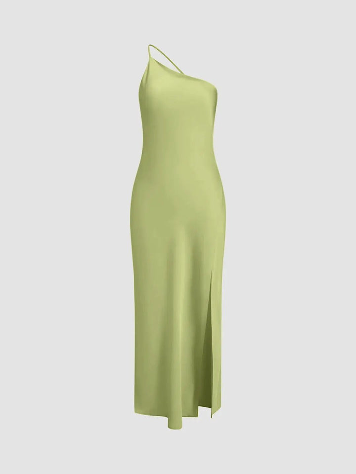 Moonlight Open Back Satin Slit Long Dress KNOWRIC
