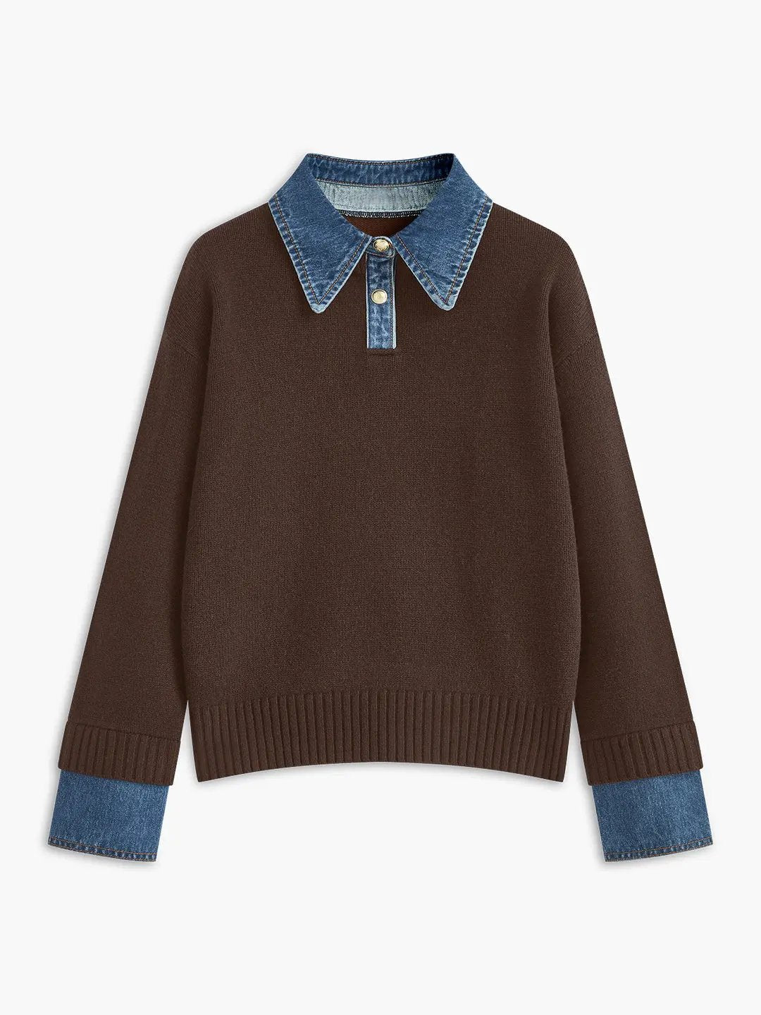 2 in 1 Panel Lapel Sweater KNOWRIC
