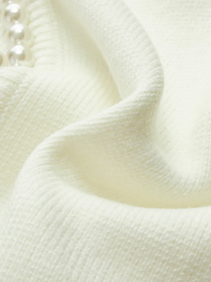 Pearl Trim Ripped Hem Cardigan KNOWRIC