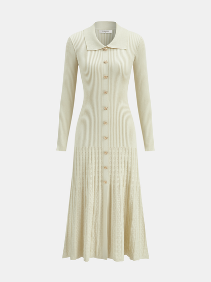 Elegant Long Sleeve Swing Dress - KNOWRIC